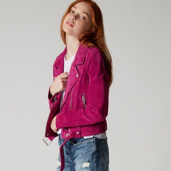 hot pink suede jacket